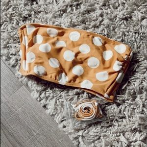 Yellow pokadot bando bikini top